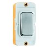 Grid-IT 10AX Push To Make/Push to Break Retractive Rocker Module Satin Steel/White