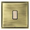 Linea-Georgian CFX Antique Brass Frame/Antique Brass Front 1x250W/210VA Resistive/Inductive Trailing Edge Touch Master Multi-Way Dimmer Antique Brass/Black