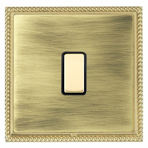 Linea-Georgian CFX Polished Brass Frame/Antique Brass Front 1 gang Multi-Way Touch Slave Controller Polished Brass/Black