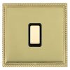 Linea-Georgian CFX Polished Brass Frame/Polished Brass Front 1 gang Multi-Way Touch Slave Controller Polished Brass/Black
