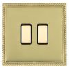 Linea-Georgian CFX Polished Brass Frame/Polished Brass Front 2 gang Multi-Way Touch Slave Controller Polished Brass/Black