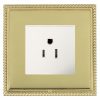 Linea-Georgian CFX Polished Brass Frame/Polished Brass Front 1 gang 15A 110V AC American Unswitched Socket White