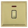 Linea-Georgian CFX Polished Brass Frame/Polished Brass Front 1 gang 20AX Double Pole Rocker and Neon Polished Brass/Black