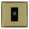 Linea-Georgian CFX Antique Brass Frame/Satin Brass Front 1 gang Non-Isolated Digital Satellite (DAB Compatible) Black