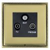Linea-Georgian CFX Antique Brass Frame/Polished Brass Front Non-Isolated TV+FM+SAT Triplexer 1in/3out (DAB Compatible) Black