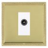 Linea-Georgian CFX Polished Brass Frame/Polished Brass Front 1 gang Non-Isolated TV (Female) (DAB Compatible) White