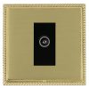 Linea-Georgian CFX Polished Brass Frame/Satin Brass Front 1 gang Non-Isolated TV (Female) (DAB Compatible) Black