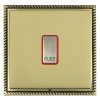Linea-Georgian CFX Antique Brass Frame/Polished Brass Front 1 gang 13A Fuse with Neon Halo Antique Brass/Red