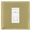 Linea-Georgian CFX Polished Brass Frame/Satin Brass Front 1 gang RJ12 Outlet - Unshielded White