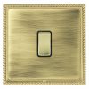 Linea-Georgian CFX Polished Brass Frame/Antique Brass Front 1 gang 10AX Intermediate Rocker Polished Brass/Black