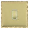 Linea-Georgian CFX Polished Brass Frame/Polished Brass Front 1 gang 10AX Intermediate Rocker Polished Brass/Black