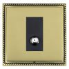 Linea-Georgian CFX Antique Brass Frame/Polished Brass Front 1 gang Non-Isolated Satellite Black