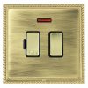 Linea-Georgian CFX Polished Brass Frame/Antique Brass Front 1 gang 13A Double Pole Fused Spur and Neon Polished Brass/Black