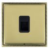 Linea-Georgian CFX Antique Brass Frame/Polished Brass Front 1 gang Telephone Slave Black