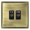 Linea-Georgian CFX Antique Brass Frame/Antique Brass Front Isolated TV/FM Diplexer 1in/2out Black