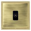 Linea-Georgian CFX Polished Brass Frame/Antique Brass Front 1 gang Isolated TV 1in/1out Black