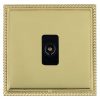 Linea-Georgian CFX Polished Brass Frame/Polished Brass Front 1 gang Isolated TV 1in/1out Black