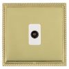 Linea-Georgian CFX Polished Brass Frame/Polished Brass Front 1 gang Isolated TV 1in/1out White