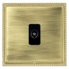 Linea-Georgian CFX Polished Brass Frame/Antique Brass Front 1 gang Non-Isolated Television 1in/1out Black