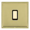 Linea-Perlina CFX Polished Brass Frame/Polished Brass Front 1x250W/210VA Resistive/Inductive Trailing Edge Touch Master Multi-Way Dimmer Polished Brass/Black