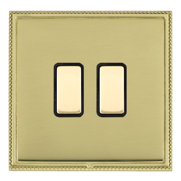 Linea-Perlina CFX Polished Brass Frame/Polished Brass Front 2x250W/210VA Resistive/Inductive Trailing Edge Touch Master Multi-Way Dimmers Polished Brass/Black