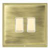 Linea-Perlina CFX Polished Brass Frame/Antique Brass Front 2 gang Multi-Way Touch Slave Controller Polished Brass/White