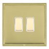 Linea-Perlina CFX Polished Brass Frame/Polished Brass Front 2 gang Multi-Way Touch Slave Controller Polished Brass/White