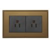 Linea-Perlina CFX Richmond Bronze Frame/Richmond Bronze Front 2 gang 15A 110V AC American Unswitched Socket Black