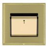 Linea-Perlina CFX Polished Brass Frame/Satin Brass Front 1 gang 10A (6AX) Card Switch On/Off with Blue LED Locator Polished Brass/Black