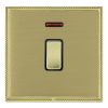 Linea-Perlina CFX Polished Brass Frame/Satin Brass Front 1 gang 20AX Double Pole Rocker and Neon Polished Brass/Black