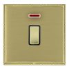 Linea-Perlina CFX Polished Brass Frame/Satin Brass Front 1 gang 20AX Double Pole Rocker and Neon Polished Brass/White