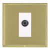 Linea-Perlina CFX Polished Brass Frame/Satin Brass Front 1 gang Non-Isolated Digital Satellite (DAB Compatible) White