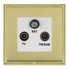 Linea-Perlina CFX Polished Brass Frame/Polished Brass Front Non-Isolated TV+FM+SAT Triplexer 1in/3out (DAB Compatible) White