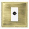 Linea-Perlina CFX Polished Brass Frame/Antique Brass Front 1 gang Non-Isolated TV (Female) (DAB Compatible) White