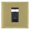 Linea-Perlina CFX Polished Brass Frame/Satin Brass Front 1 gang RJ45 CAT 5E Outlet - Unshielded Black