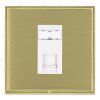 Linea-Perlina CFX Polished Brass Frame/Satin Brass Front 1 gang RJ45 CAT 5E Outlet - Unshielded White