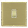 Linea-Perlina CFX Polished Brass Frame/Satin Brass Front 1 gang 20AX Intermediate Rocker Polished Brass/White