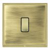 Linea-Perlina CFX Polished Brass Frame/Antique Brass Front 1 gang 10AX Intermediate Rocker Polished Brass/Black