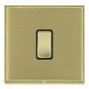 Linea-Perlina CFX Polished Brass Frame/Satin Brass Front 1 gang 10AX Intermediate Rocker Polished Brass/Black