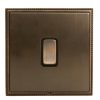 Linea-Perlina CFX Etrium Bronze Frame/Etrium Bronze Front 1 gang 10AX Push To Make/Push to Break Retractive Rocker Etrium Bronze/Black