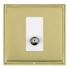 Linea-Perlina CFX Polished Brass Frame/Polished Brass Front 1 gang Isolated Satellite White