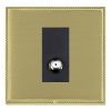 Linea-Perlina CFX Polished Brass Frame/Satin Brass Front 1 gang Isolated Satellite Black
