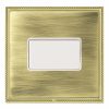 Linea-Perlina CFX Polished Brass Frame/Antique Brass Front 1 gang 10A Triple Pole Rocker White/White