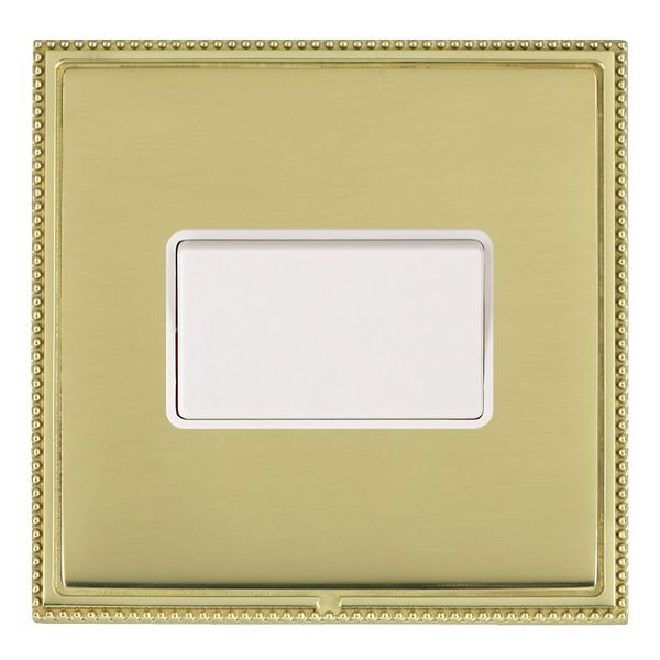 Linea-Perlina CFX Polished Brass Frame/Polished Brass Front 1 gang 10A Triple Pole Rocker White/White