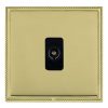 Linea-Perlina CFX Polished Brass Frame/Polished Brass Front 1 gang Isolated TV 1in/1out Black