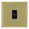 Linea-Perlina CFX Polished Brass Frame/Satin Brass Front 1 gang Isolated TV 1in/1out Black