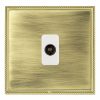 Linea-Perlina CFX Polished Brass Frame/Antique Brass Front 1 gang Non-Isolated Television 1in/1out White