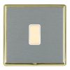 Linea-Rondo CFX Satin Brass Frame/Satin Steel Front 1x250W/210VA Resistive/Inductive Trailing Edge Touch Master Multi-Way Dimmer Satin Brass/White