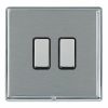 Linea-Rondo CFX Bright Chrome Frame/Satin Steel Front 2x250W/210VA Resistive/Inductive Trailing Edge Touch Master Multi-Way Dimmers Bright Chrome/Black