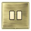 Linea-Rondo CFX Polished Brass Frame/Antique Brass Front 2x250W/210VA Resistive/Inductive Trailing Edge Touch Master Multi-Way Dimmers Polished Brass/Black